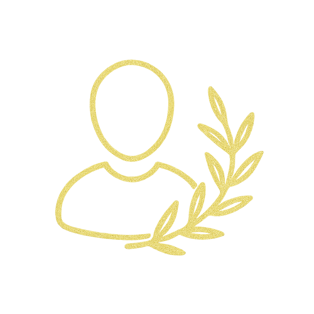 golden laurels and silhouette